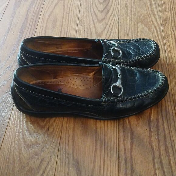 Martin Dingman Horsebit Black Driving Slip on Loafers Shoes Sz 9W  EUC main image 6